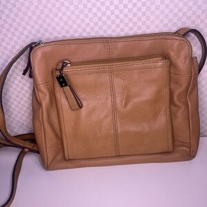 Tignanello Leather Crossbody Messenger Bag/Purse 3‎ compartments/pockets